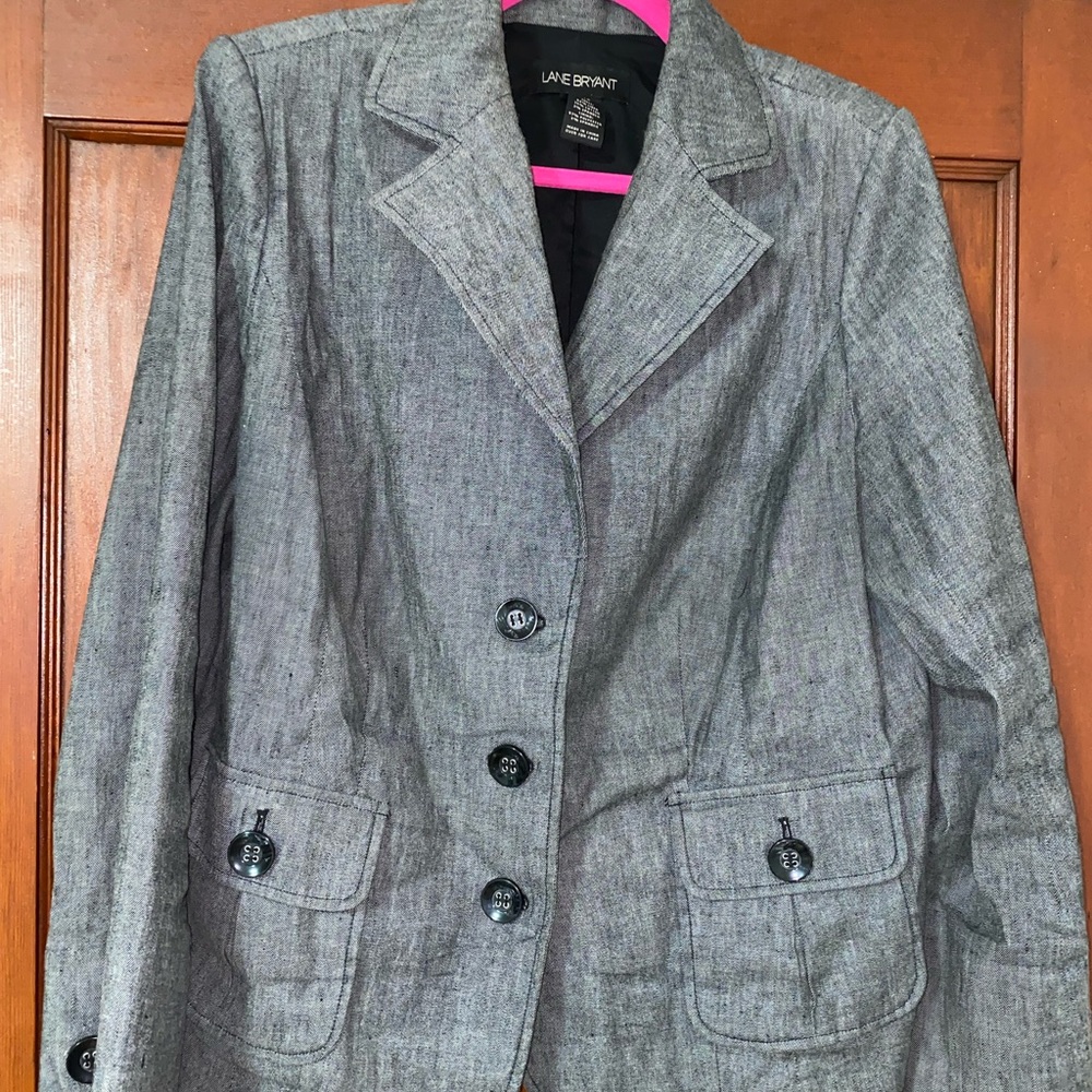 Lane Bryant Size 16 Gray Blazer